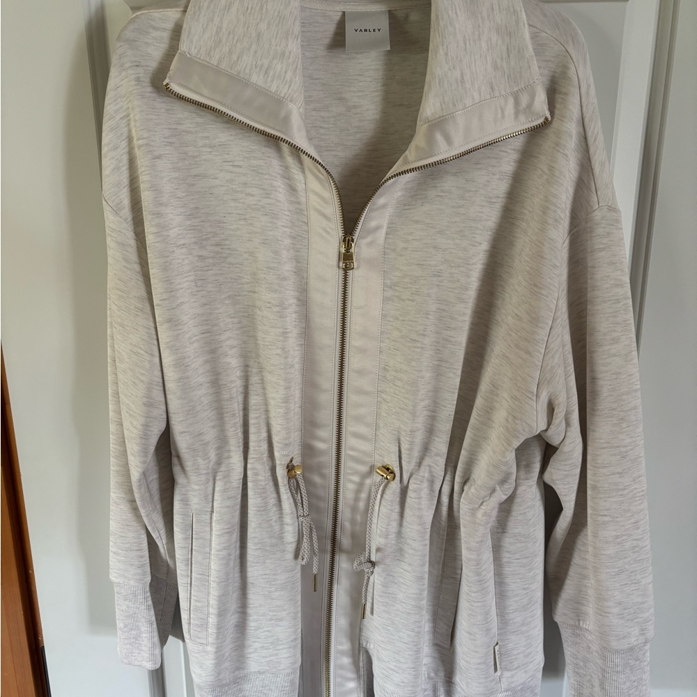 Varley Cream Utility Jacket with Stand-Up Collar